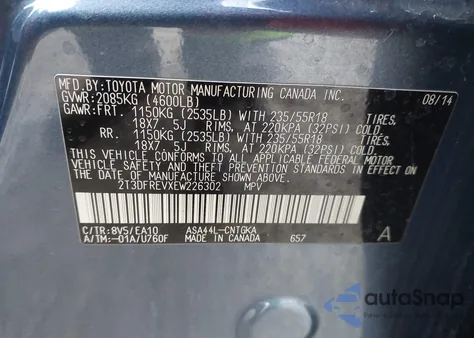 2014 Toyota Rav4 Limited из США, поврежденный, VIN 2T3DFREVXEW226302